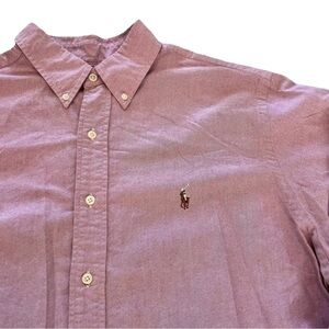 Polo Ralph Lauren Oxford Button Up Shirt Mens XL 17 1/2 34-35 Red Classic Fit